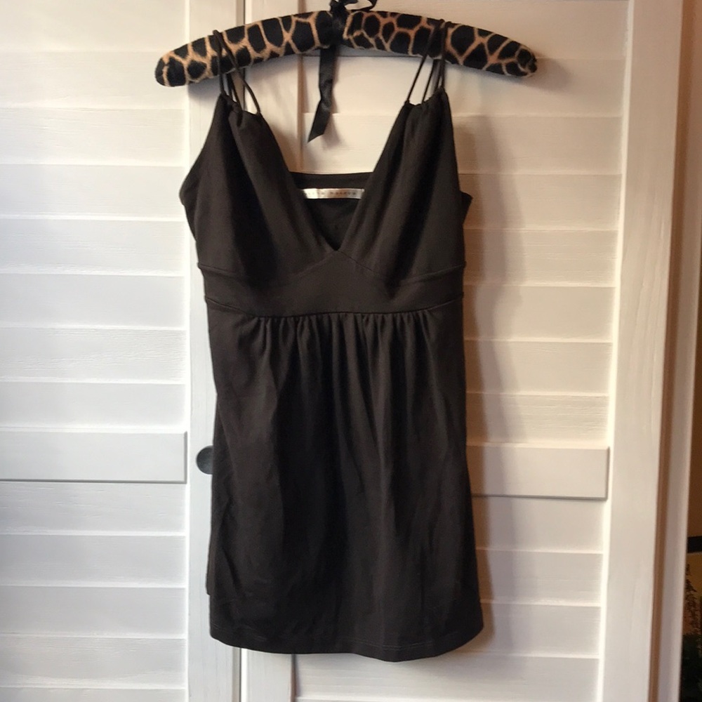 Susanna Monaco halter top chocolate brown medium new